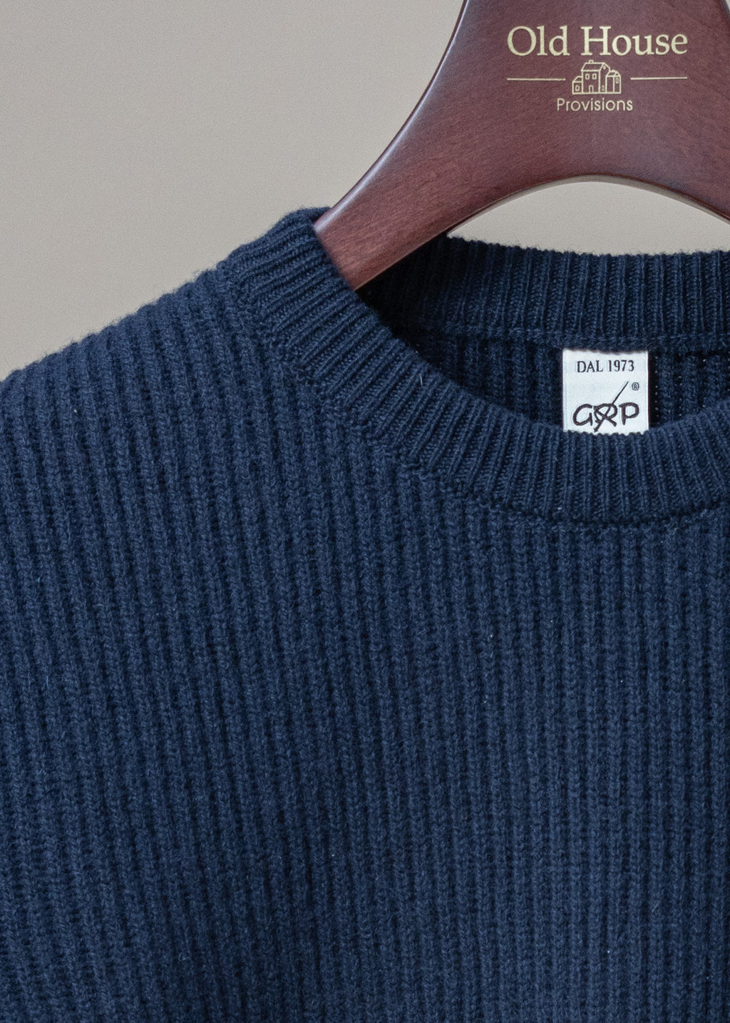 Ribbed Crewneck Sweater - Navy