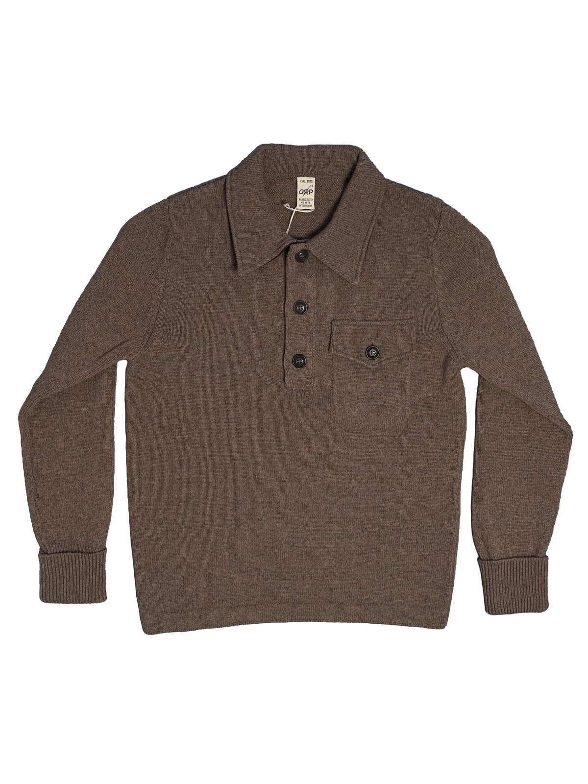 Wool Cashmere Worker Polo - Mouline