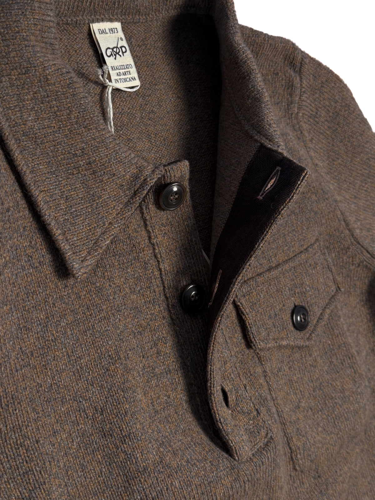Wool Cashmere Worker Polo - Mouline