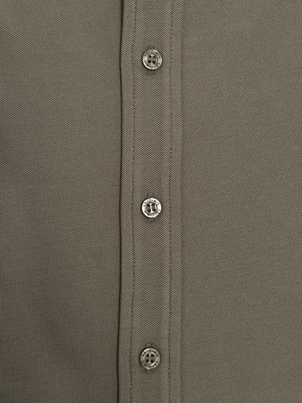 Long-Sleeve Full-Placket Pique Shirt - Olive Night