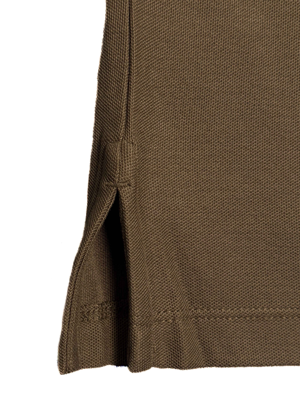 Long Sleeve Pique Polo - Walnut