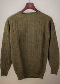 Shetland Cable Crewneck Sweater - Moorland