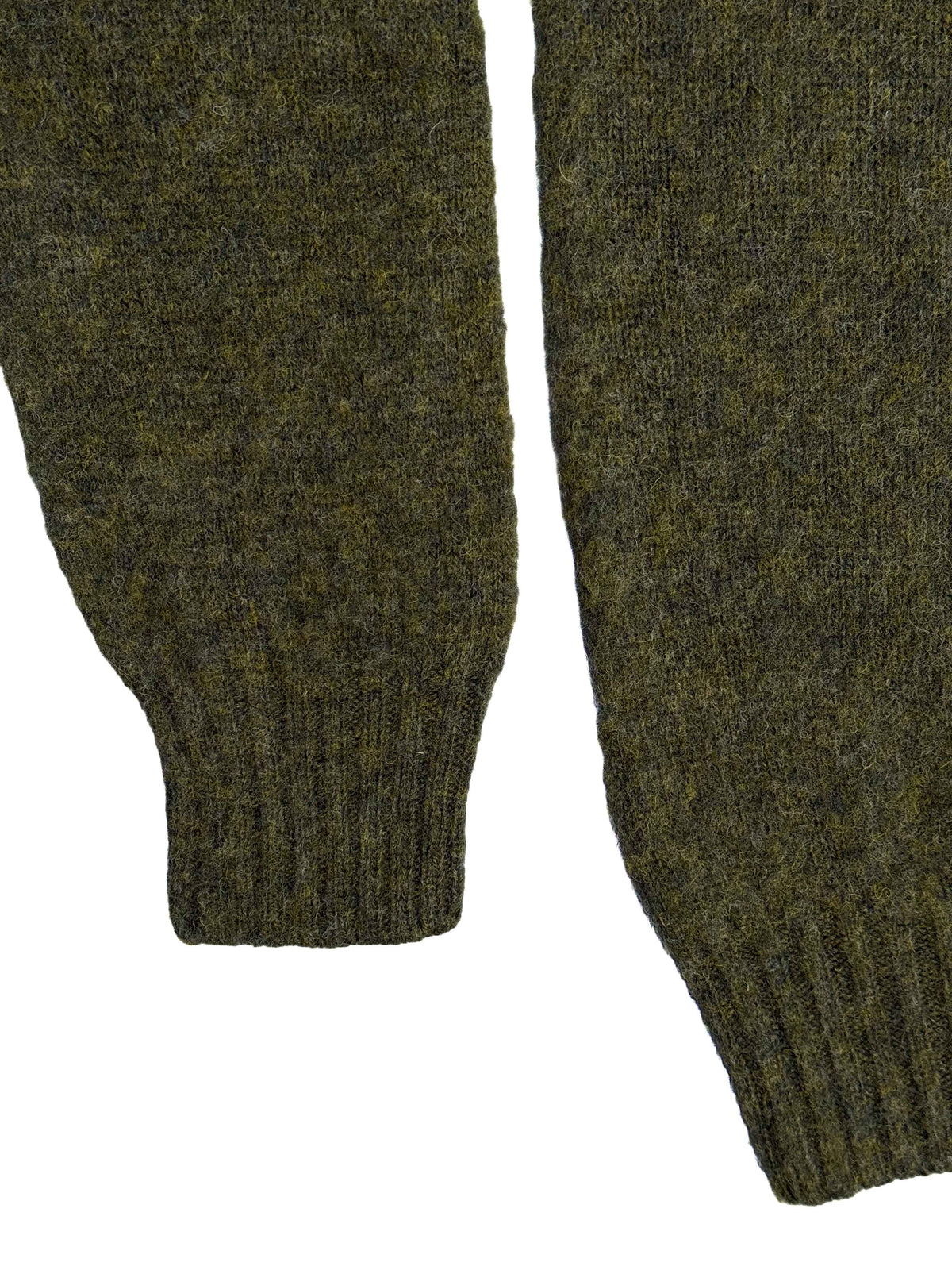 Shaggy Shetland Polo Sweater - Scots Pine