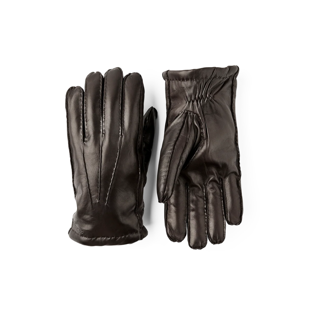 George Italian Lamb Nappa Lined Handsewn Gloves - Espresso