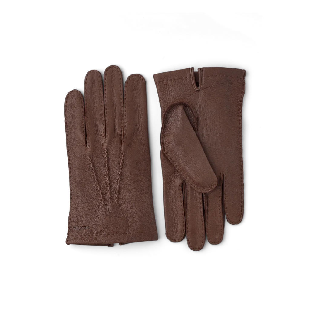 Henry Deerskin Unlined Handsewn Gloves - Chocolate