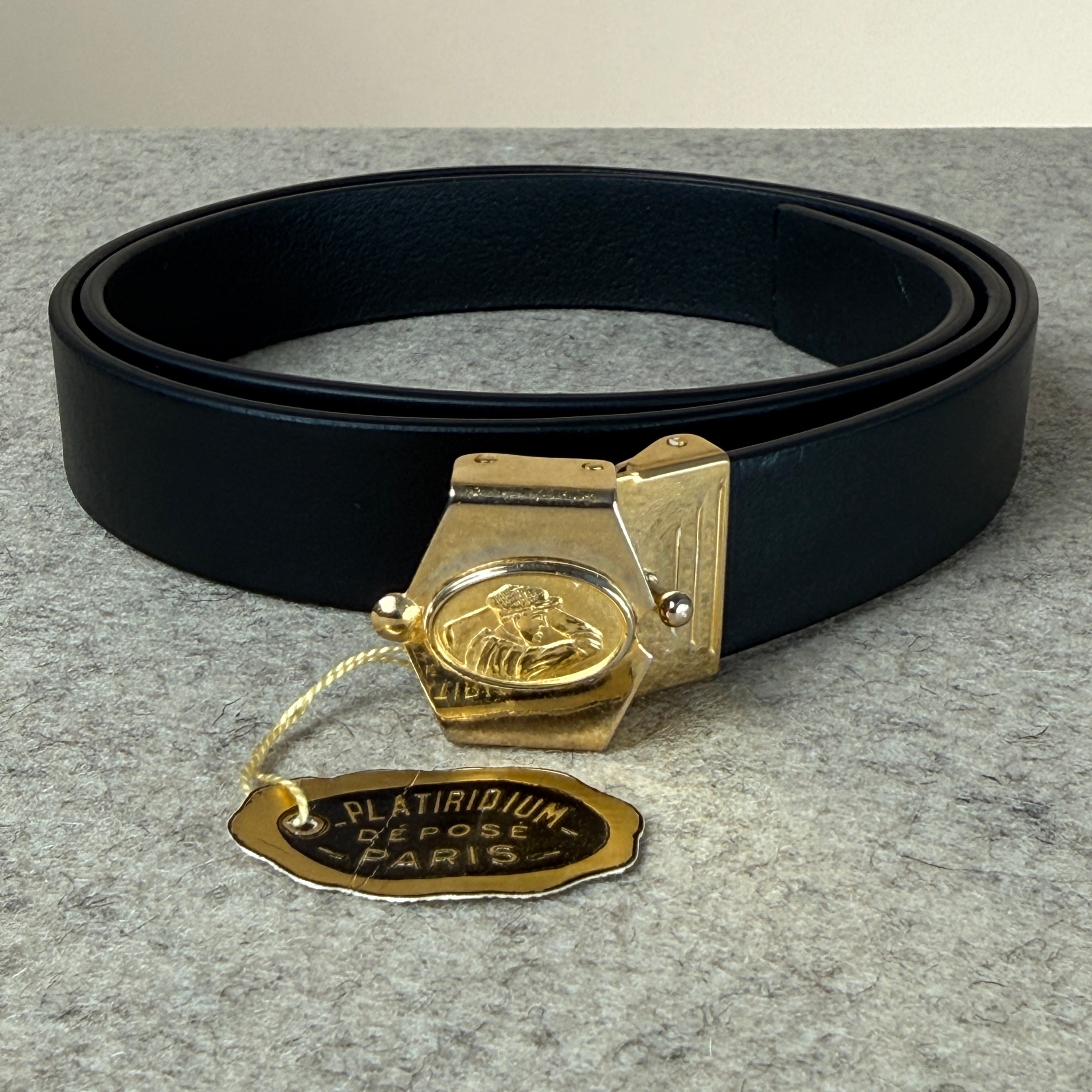 Golfer Vacchetta Belt - Black/Gold