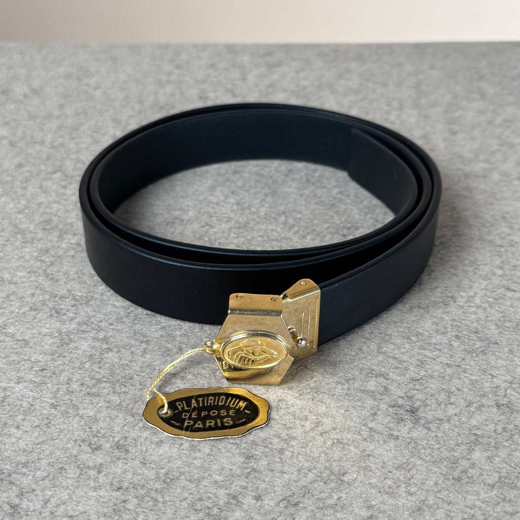 Golfer Vacchetta Belt - Black/Gold