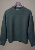 Cashmere Contrast Sweater - Green Charcoal Donegal