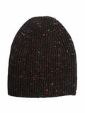 Wool/Cashmere Rib Hat - Brown Fleck