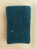 Wool/Cashmere Rib Scarf - Teal Fleck