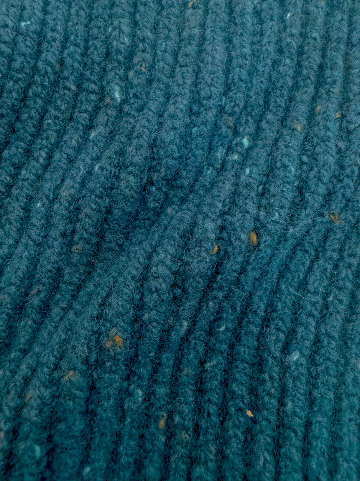 Wool/Cashmere Rib Scarf - Teal Fleck