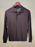Brown Loro Piana Wish Wool Polo shirt from J.Mueser, featuring a classic collar and smooth wool fabric.