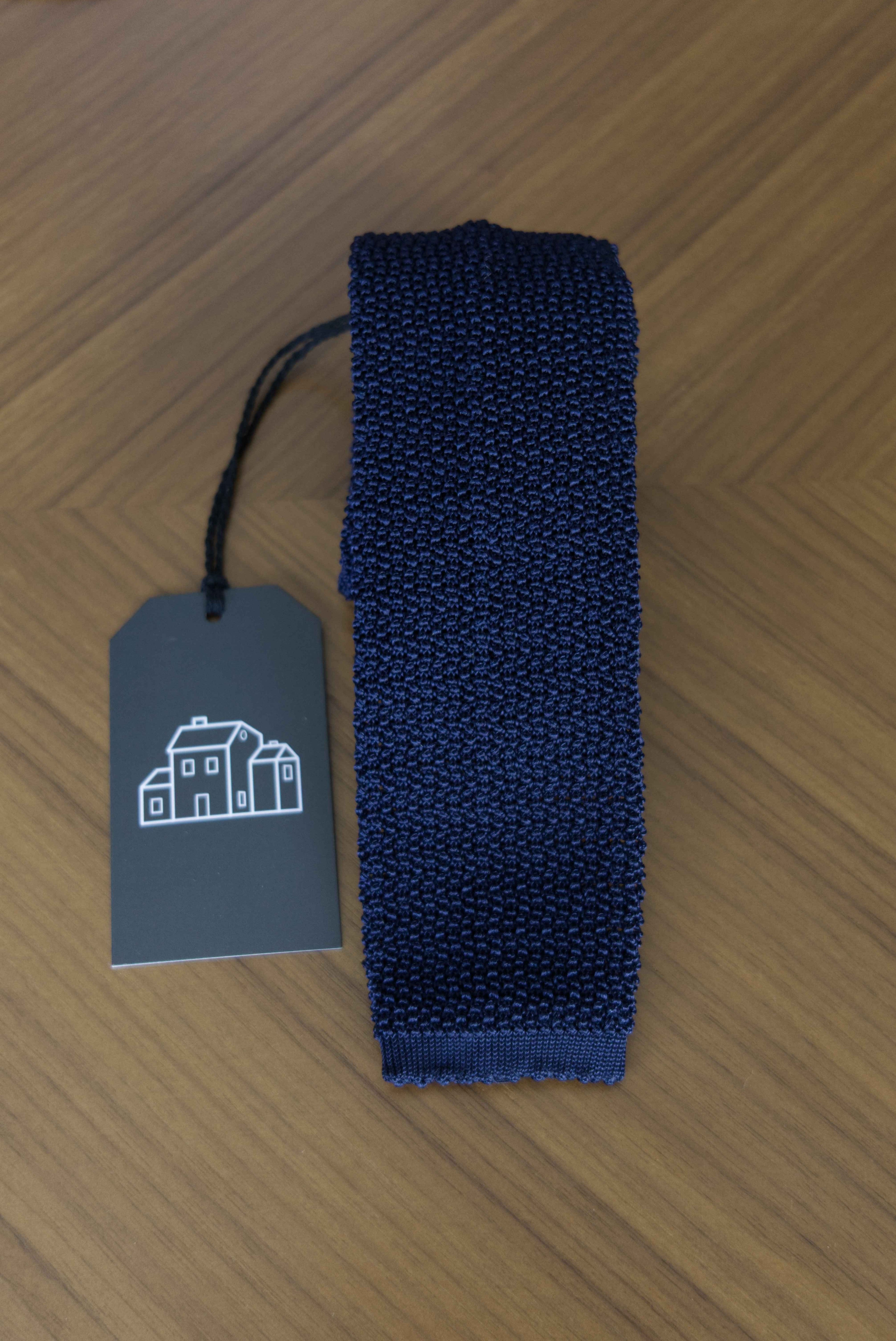 J.Mueser Knitted Tie - Navy