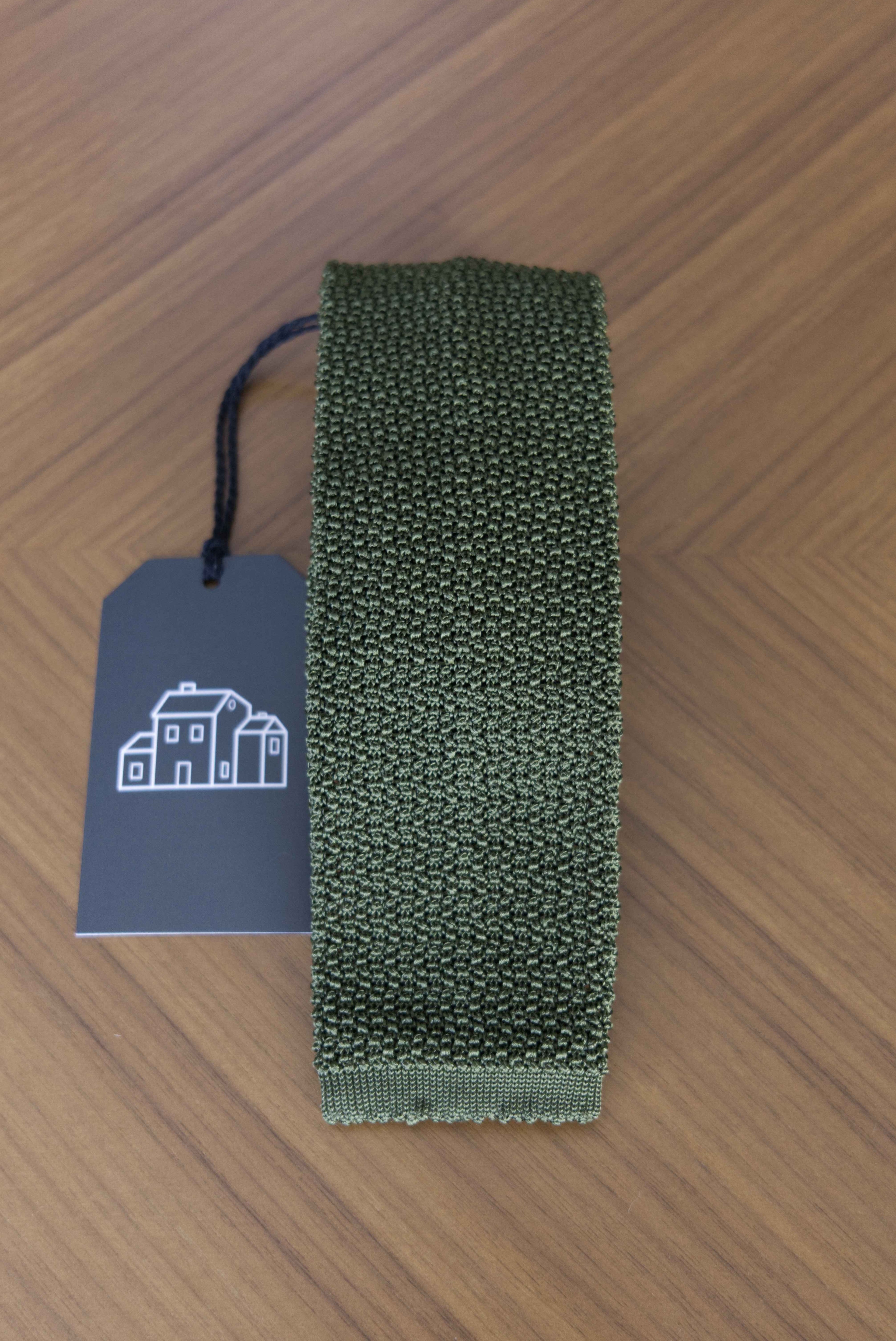 J.Mueser Knitted Tie - Olive