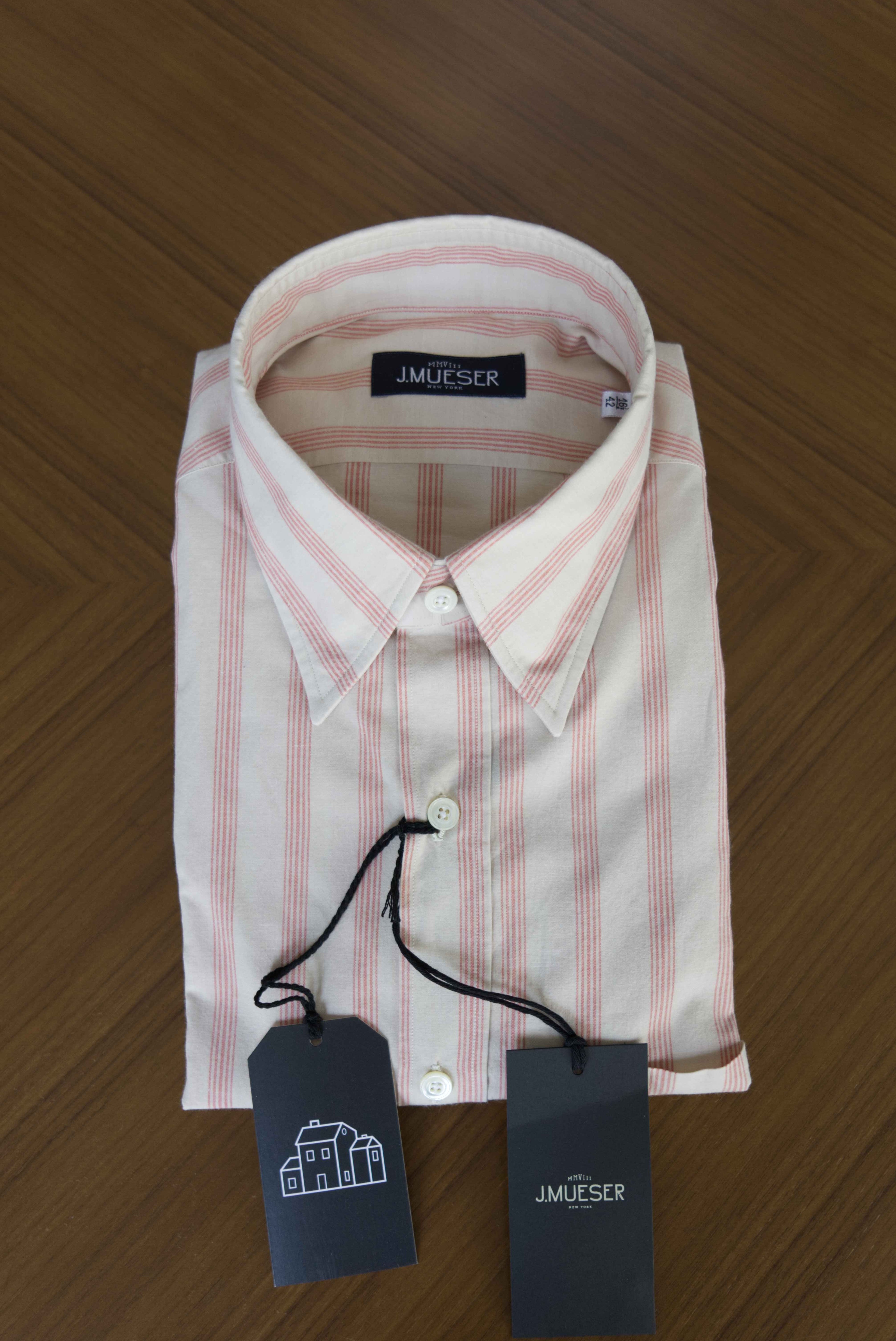 Carter Shirt - Cream & Red Antique Stripe