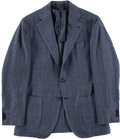 Waverly Jacket - Linen Wool Silk Indigo Glencheck