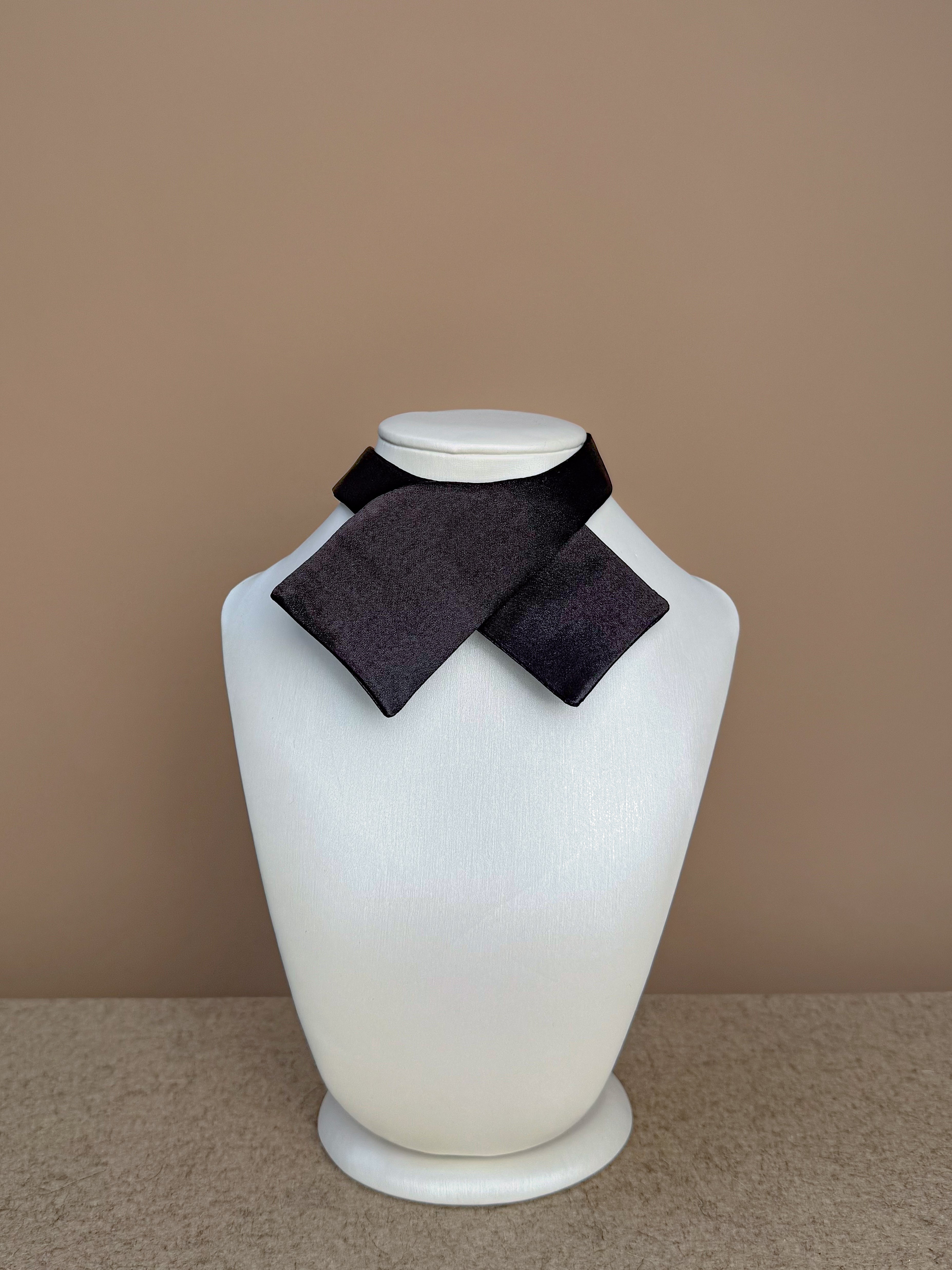 Continental Bow Tie - Black Silk Satin