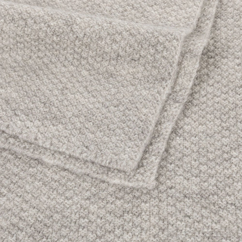 John Smedley 7G British wool scarf in natural color, soft and cozy accessories with detailed woven texture.