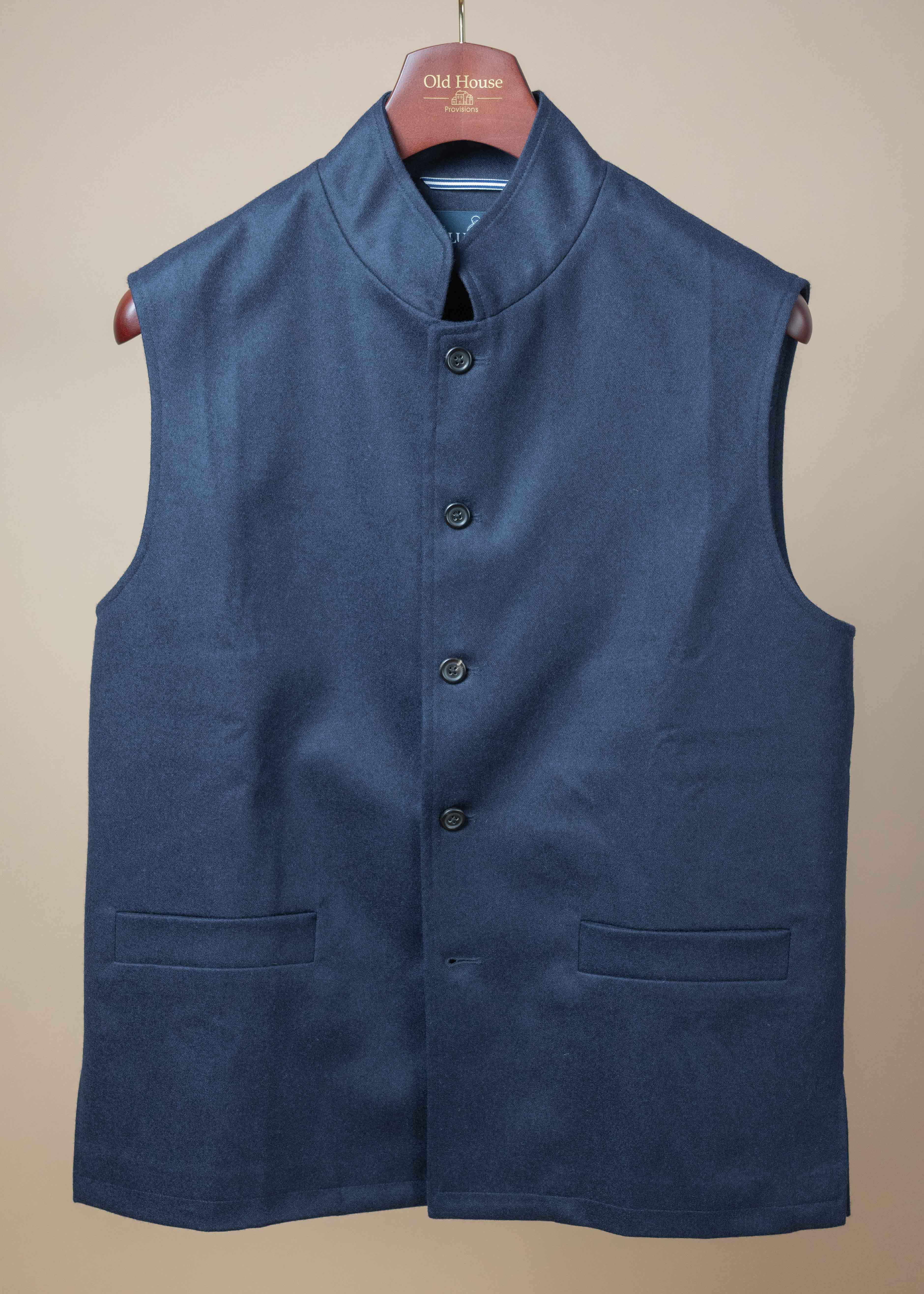 Brumaire Gilet - Navy Woolen Flannel
