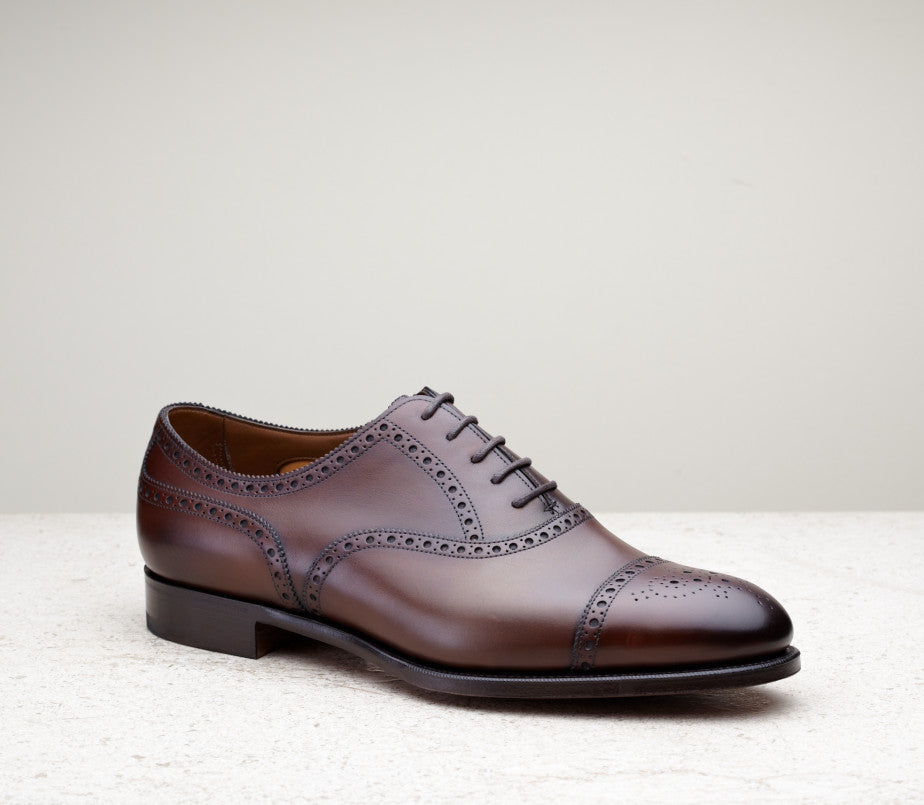 Cadogan Semi-Brogue Oxford 202 - Dark Oak Antique Calf