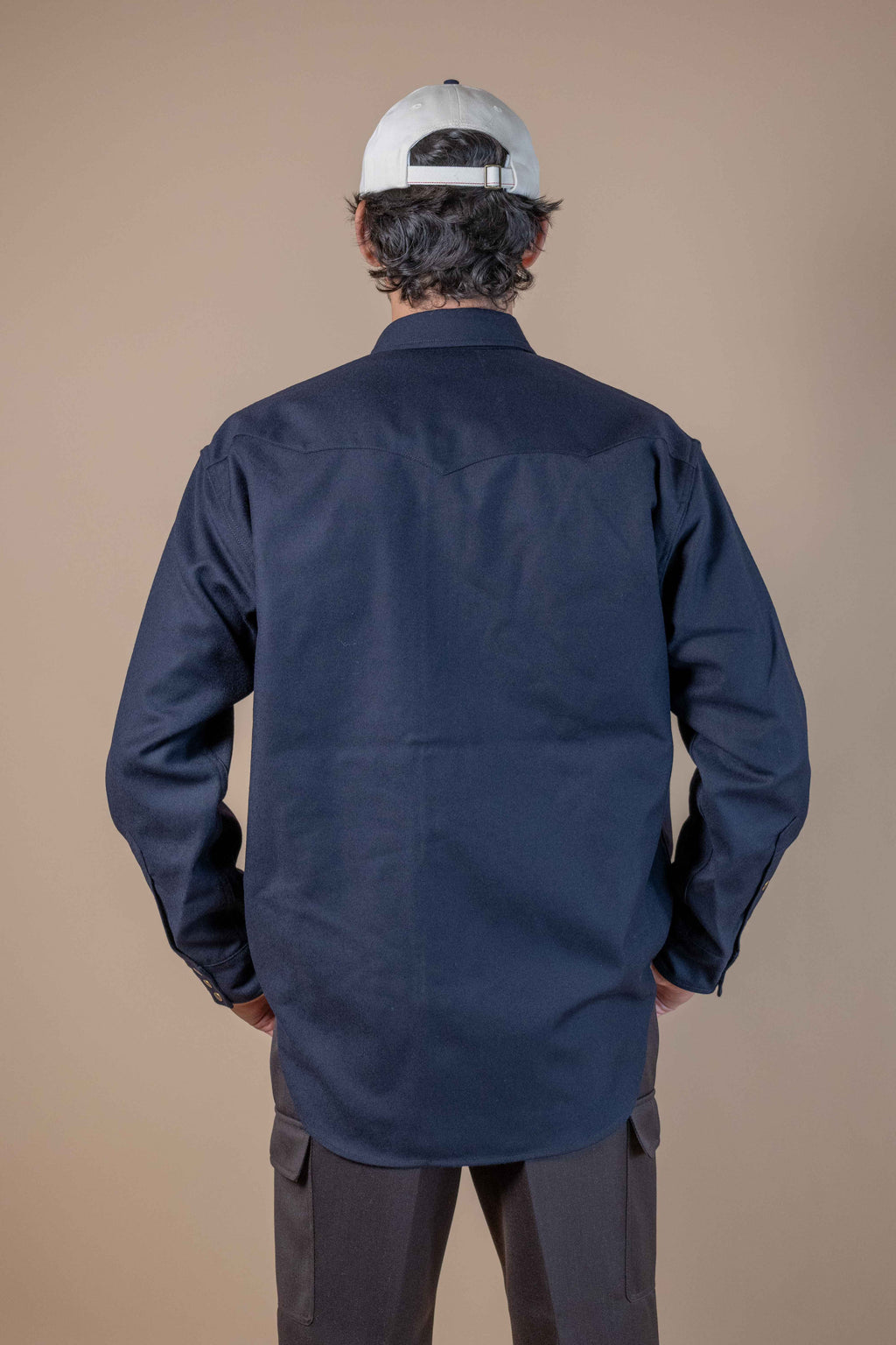 ABIQUIU Western Shirt - Rover Wool Twill Dark Blue
