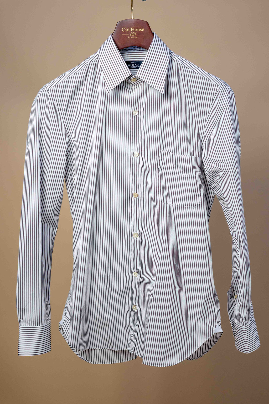 Carter Shirt - Brown and White Stripe