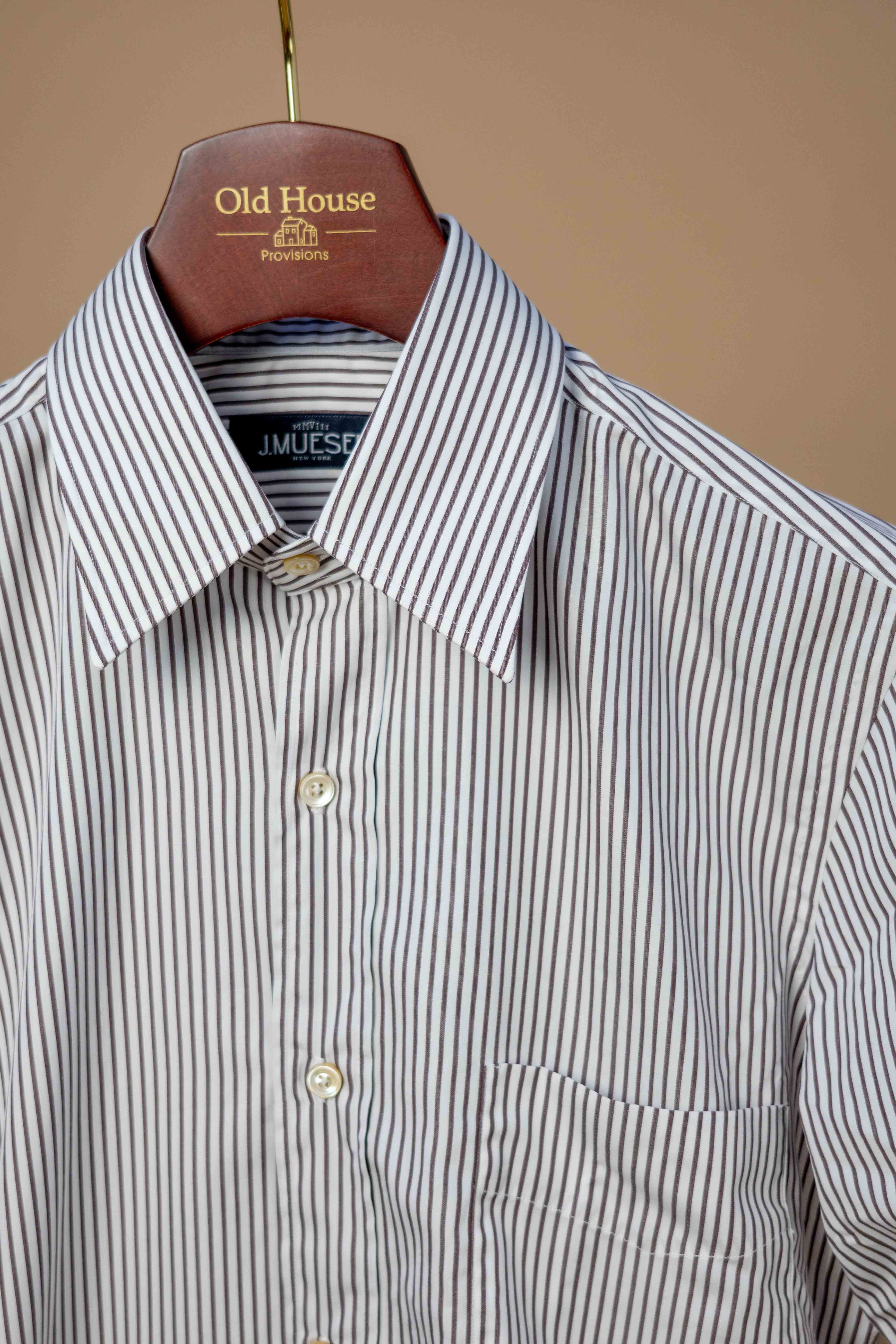 Carter Shirt - Brown and White Stripe