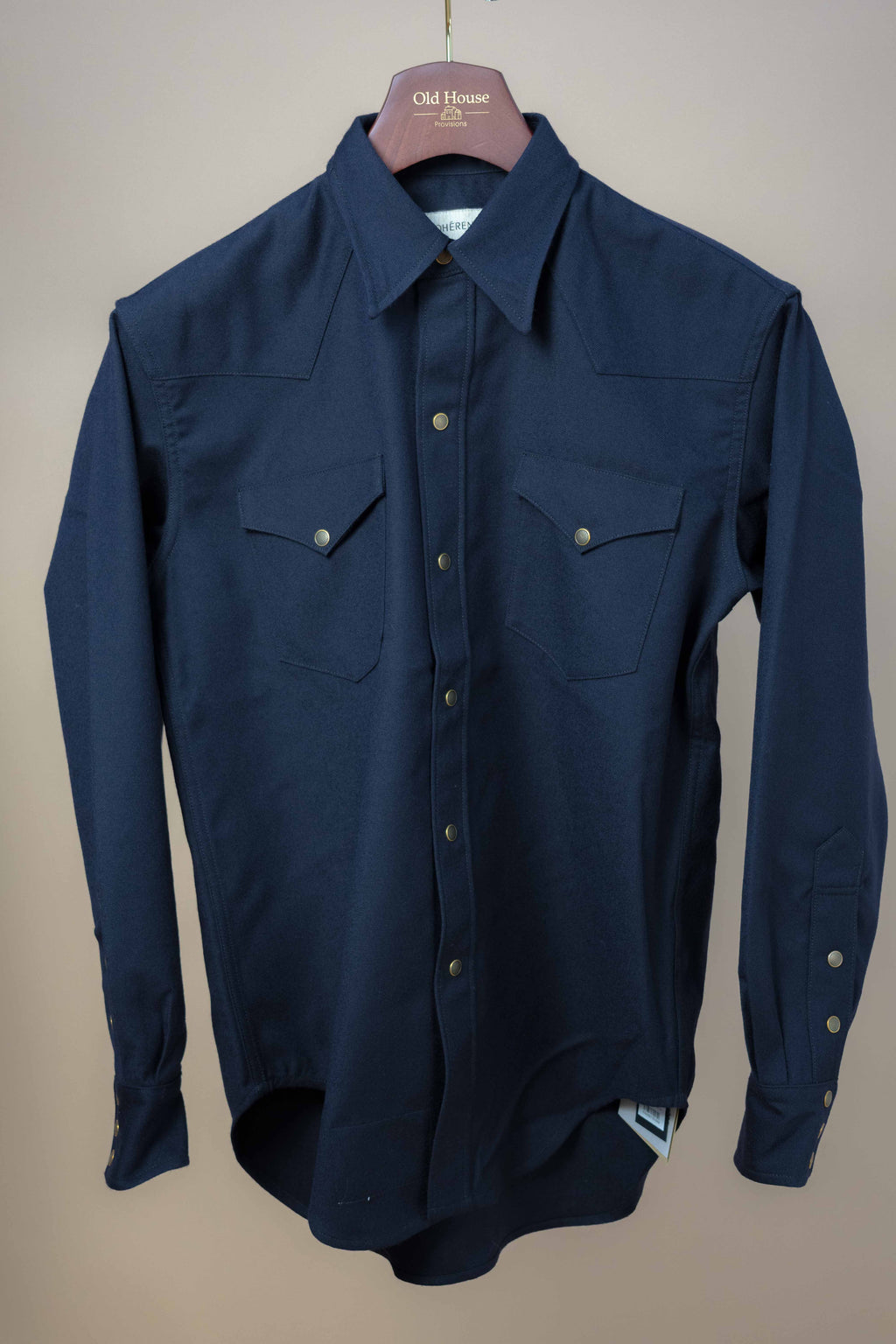 ABIQUIU Western Shirt - Rover Wool Twill Dark Blue