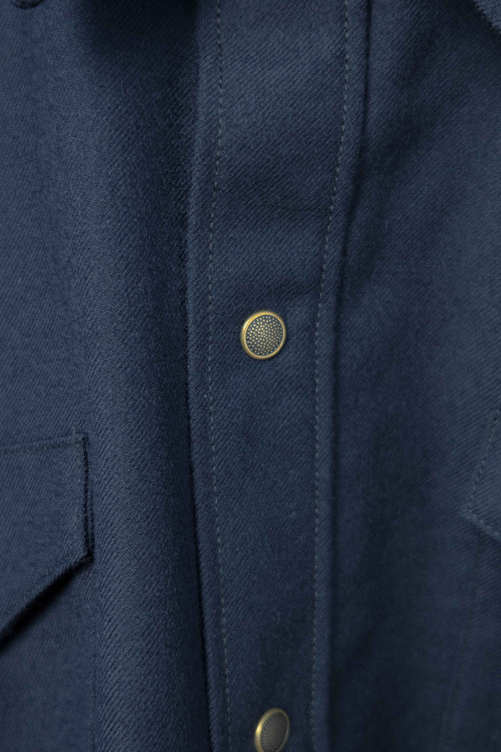 ABIQUIU Western Shirt - Rover Wool Twill Dark Blue