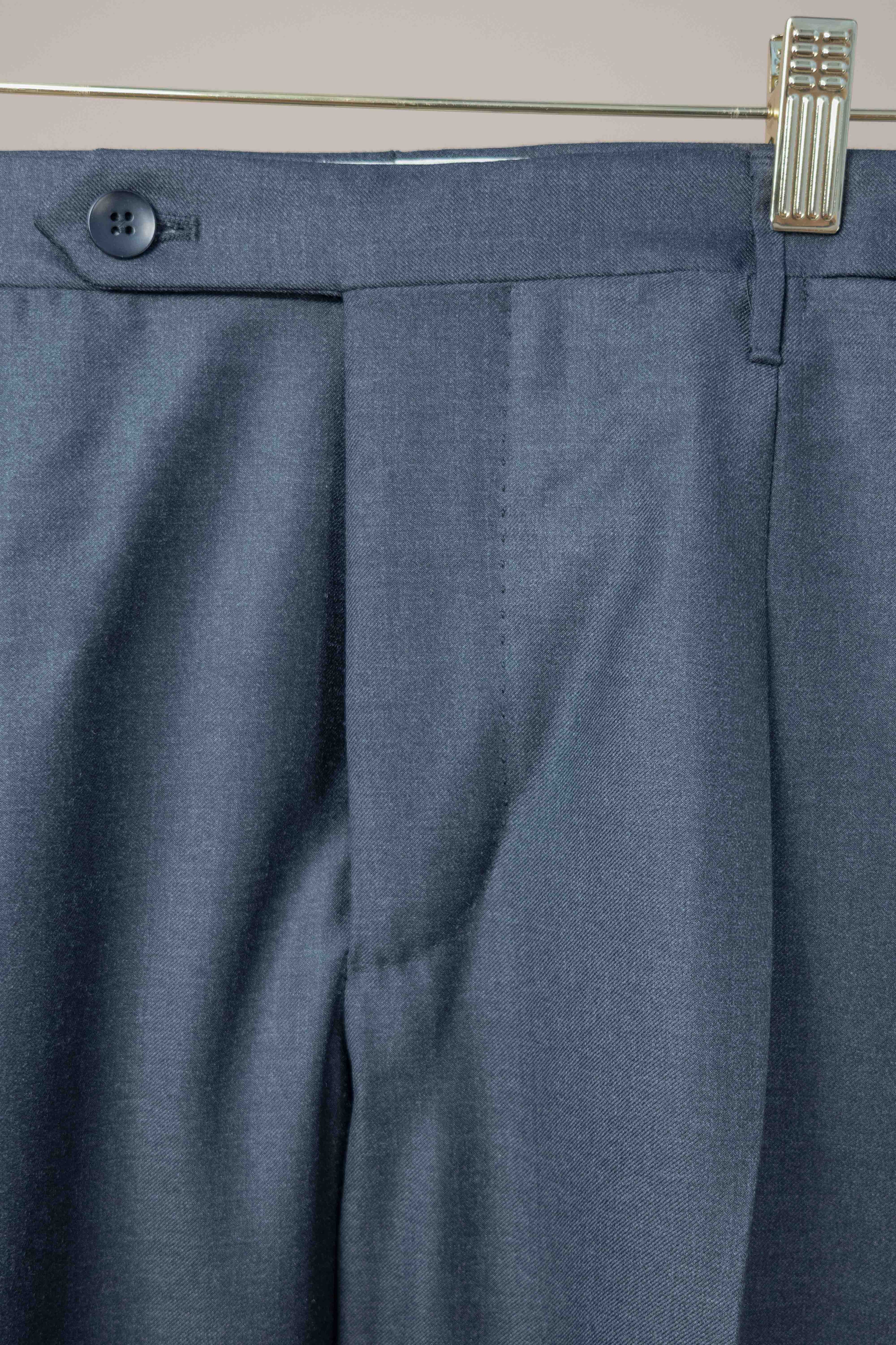 Pleated Dress Trouser - Mid-Gray Summer Worsted Wool