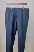 Navy summer worsted wool dress trousers by Rota, tailored fit with a classic design, shown on a plain background.