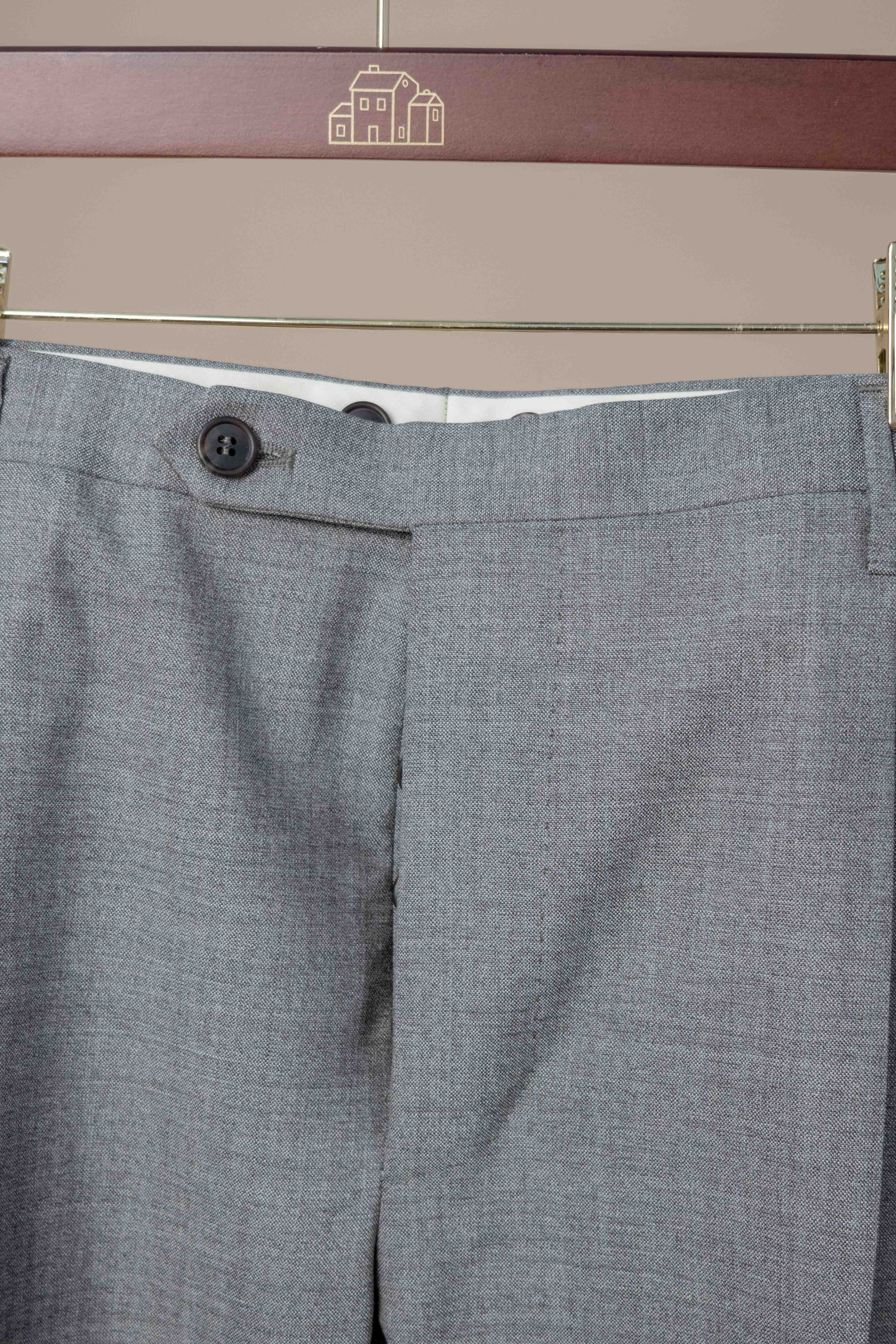 Pleated Dress Trouser - Light Brown 2-Ply Wool