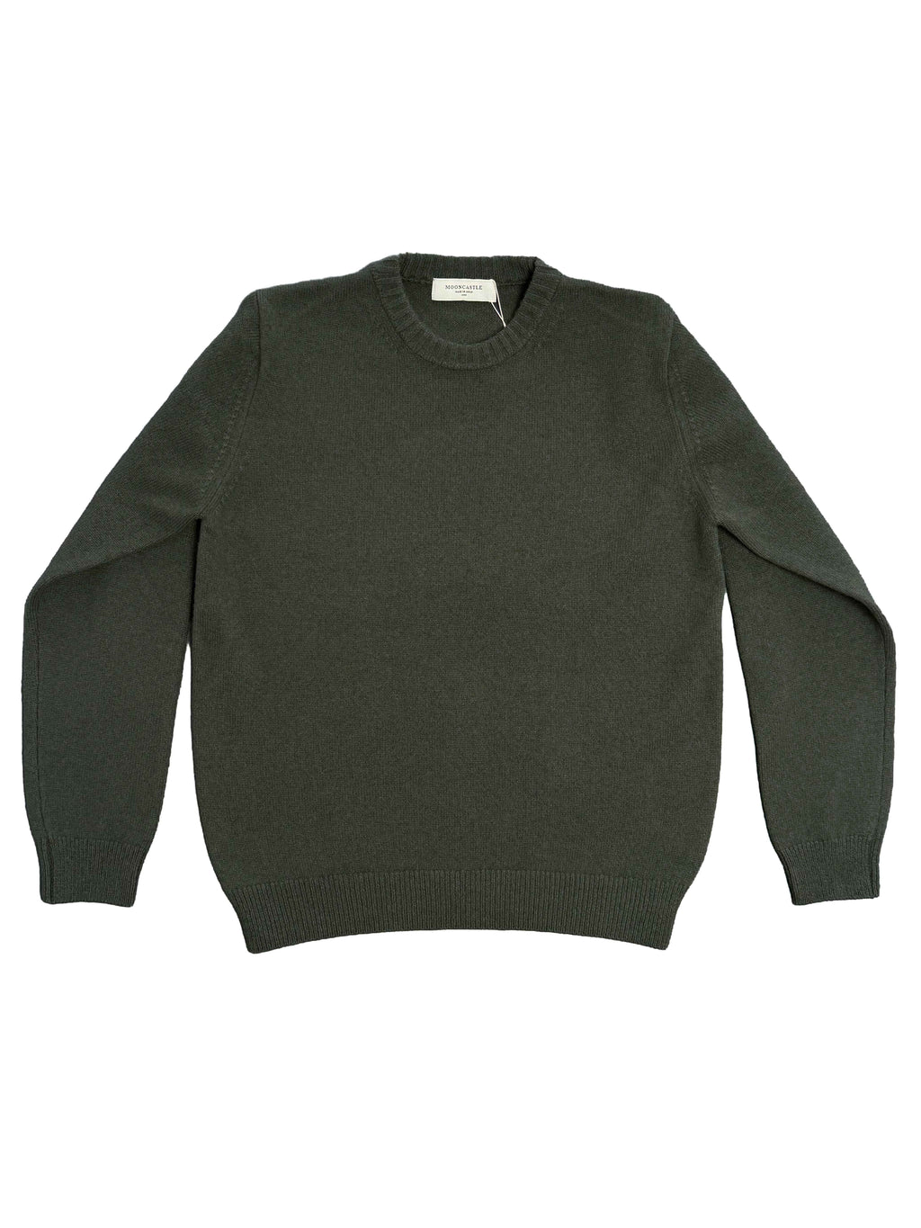 Cashmere Silk Wool Crewneck - Moss Green