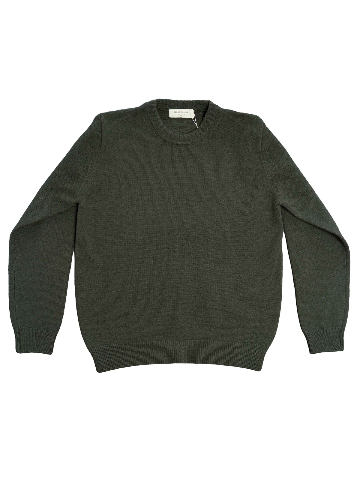 Cashmere Silk Wool Crewneck - Moss Green