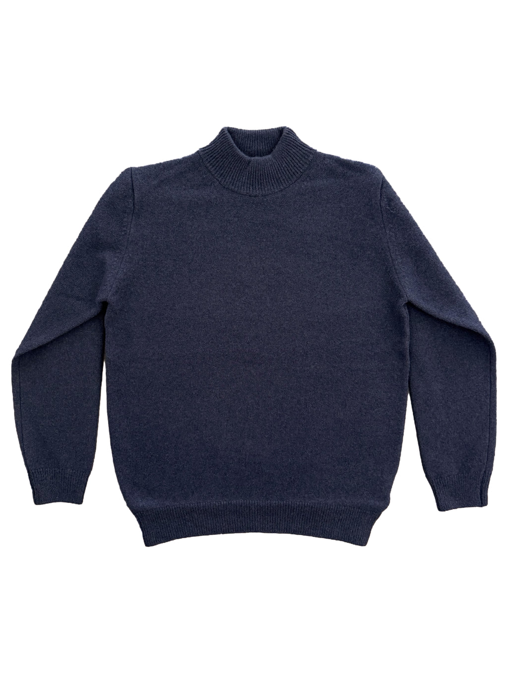 Cashmere Silk Wool Mockneck - Navy Blue