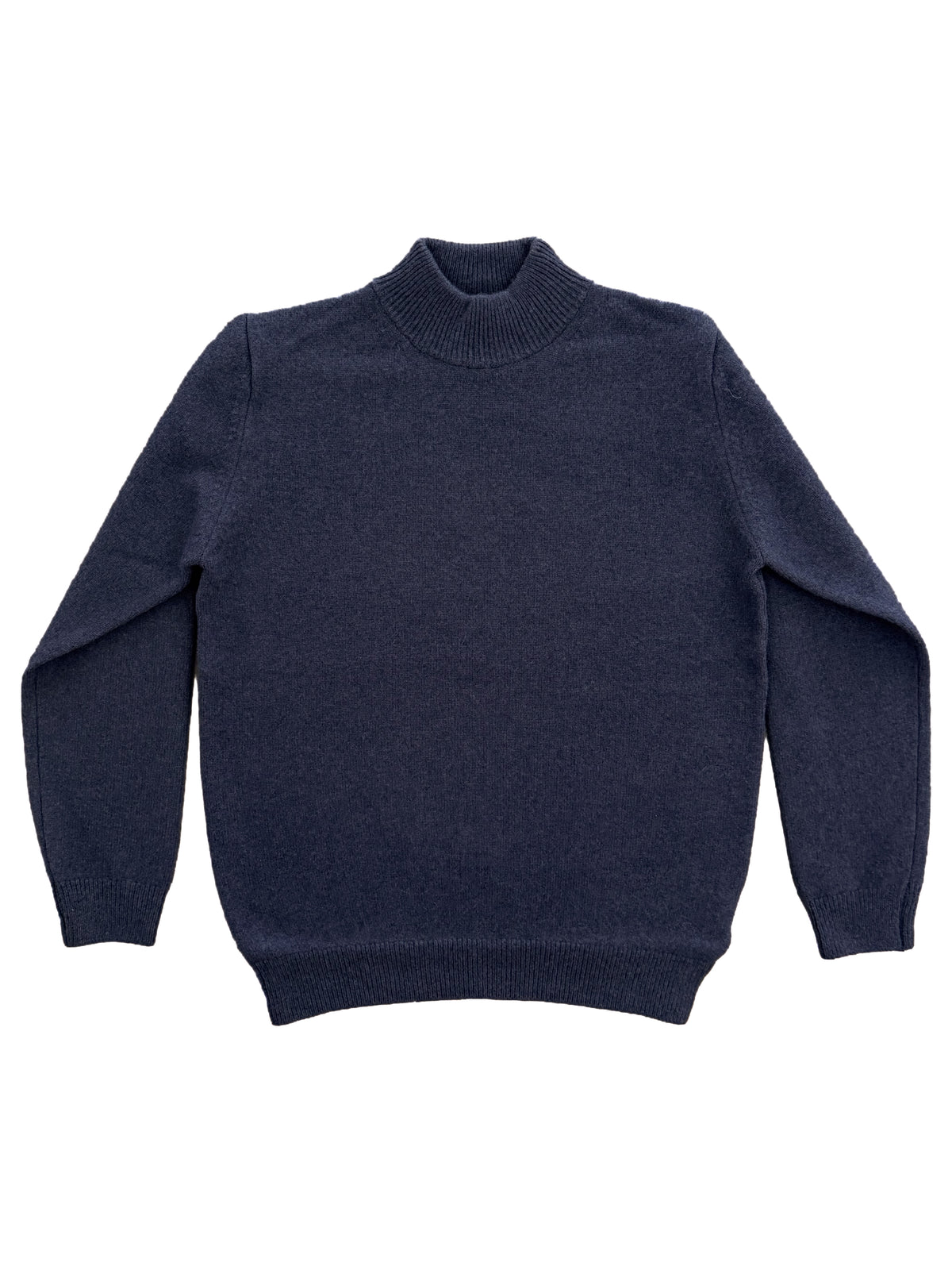 Cashmere Silk Wool Mockneck - Navy Blue