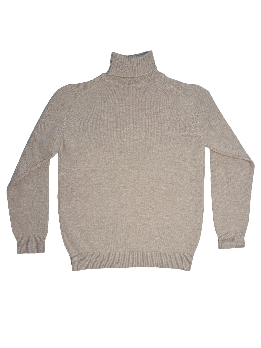 Cashmere Silk Wool Turtleneck - Beige Gray
