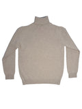 Cashmere Silk Wool Turtleneck - Beige Gray