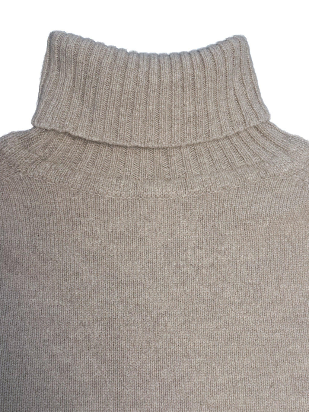 Cashmere Silk Wool Turtleneck - Beige Gray