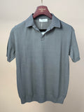 Ice Cotton Knitted Skipper Polo - Charcoal