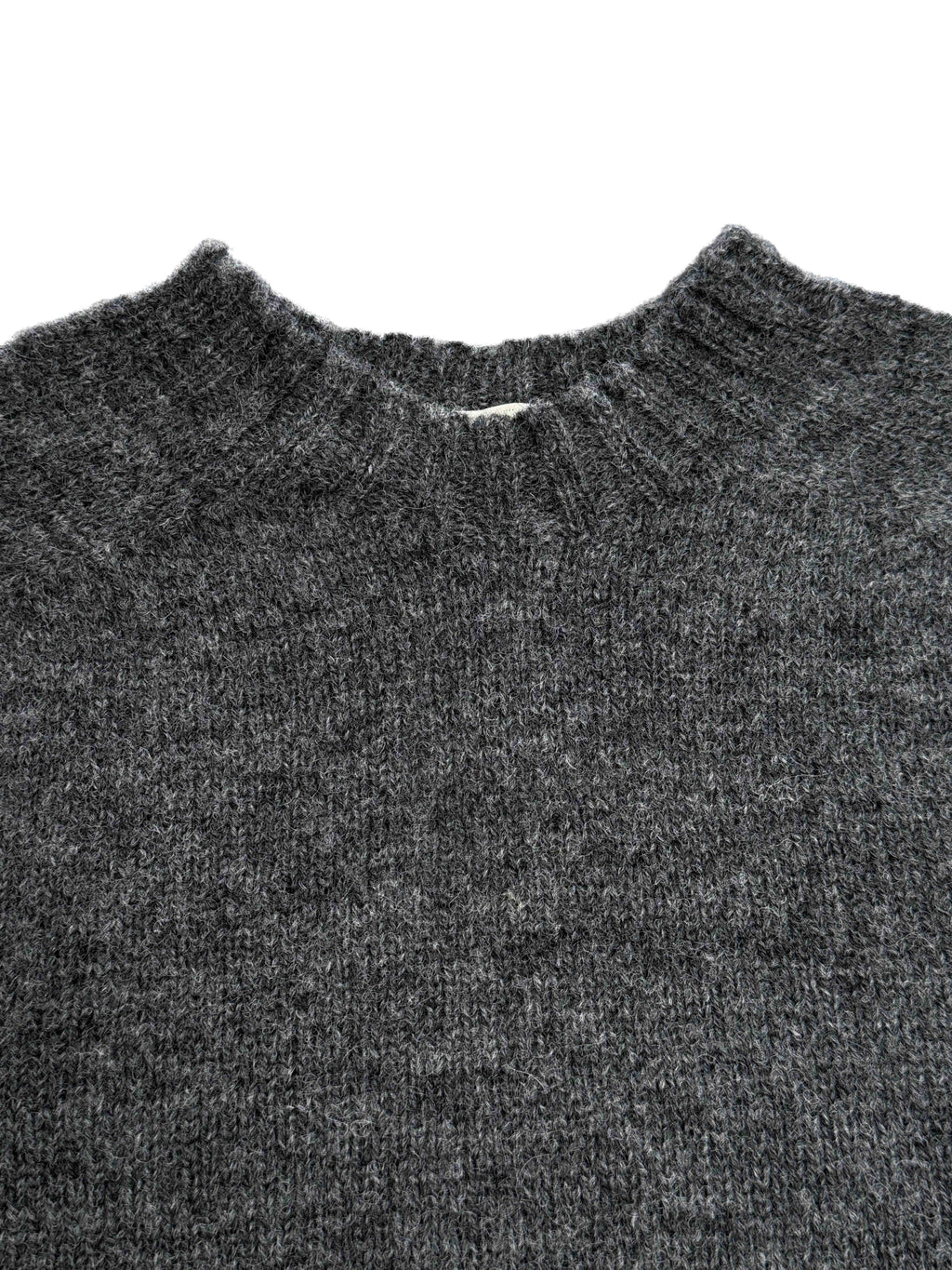 Shetland Wool Crewneck - Charcoal