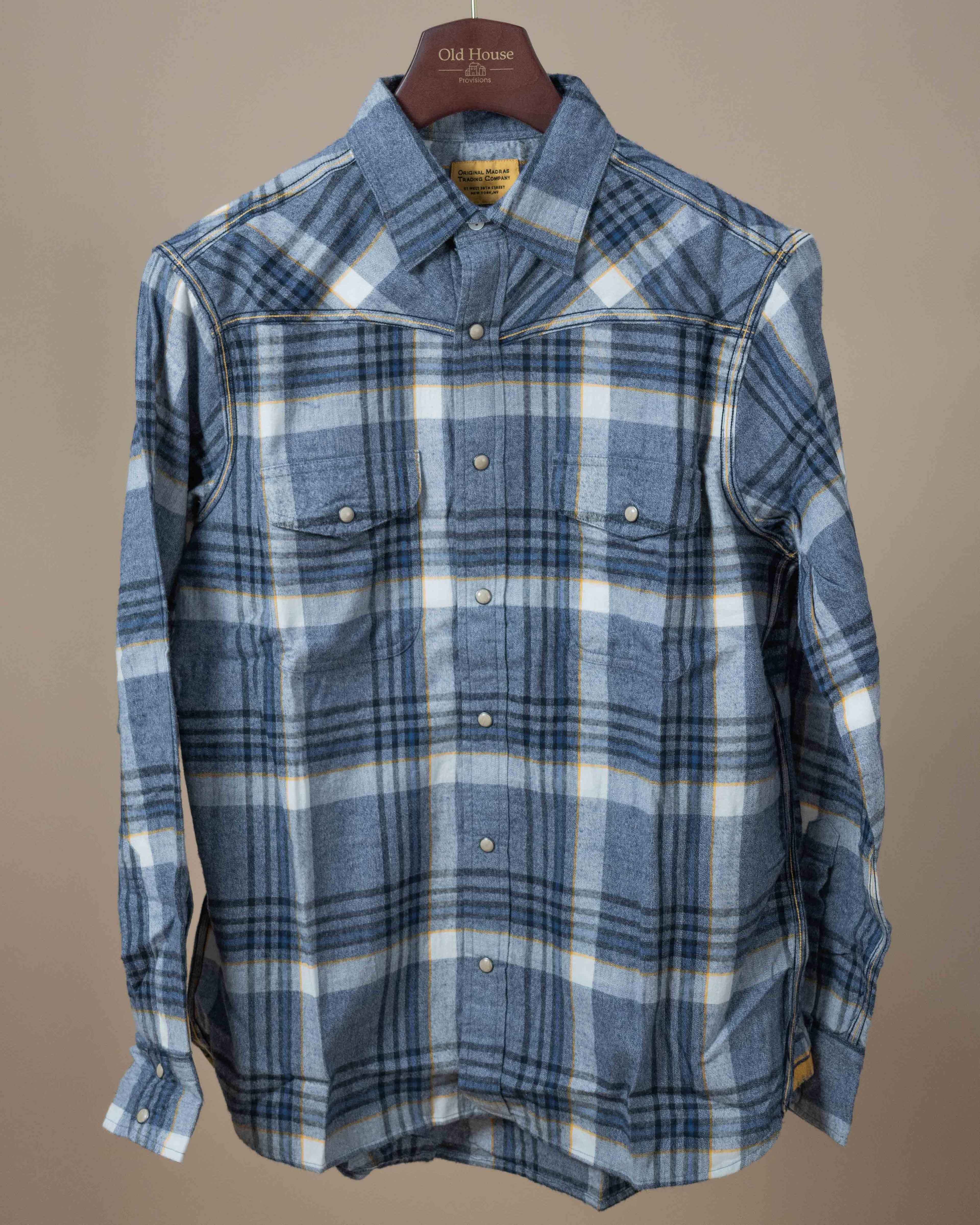 Western Shirt - Blue Brushed Madras