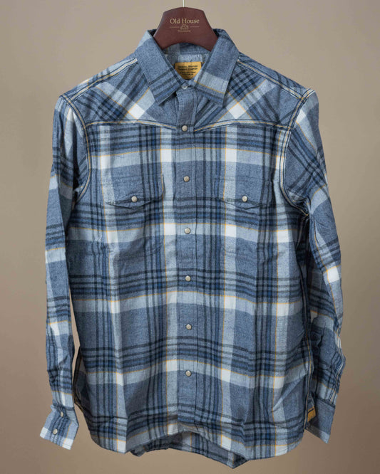 Western Shirt - Blue Brushed Madras