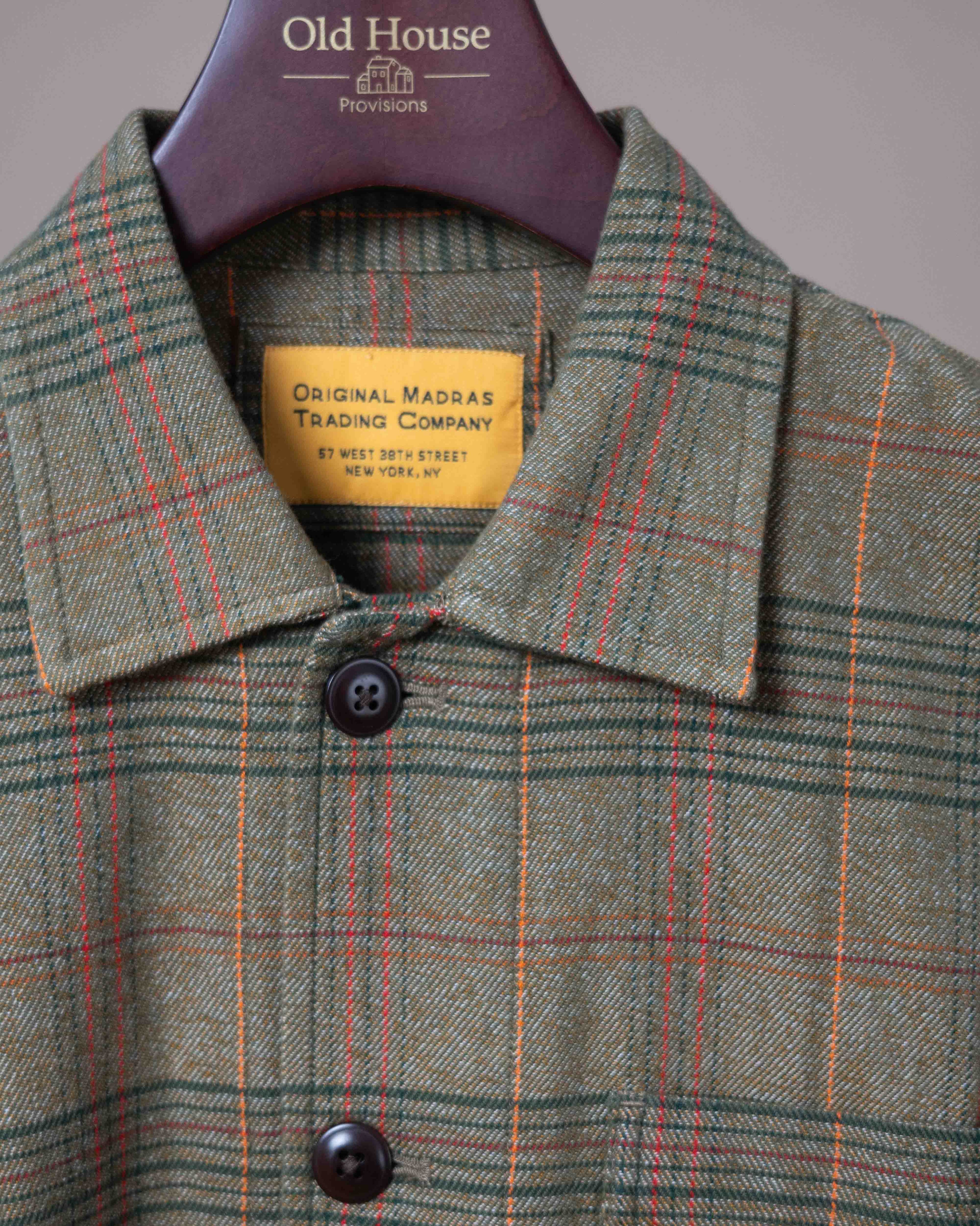 Shirt Jacket - Green 2-ply Flecked Twill