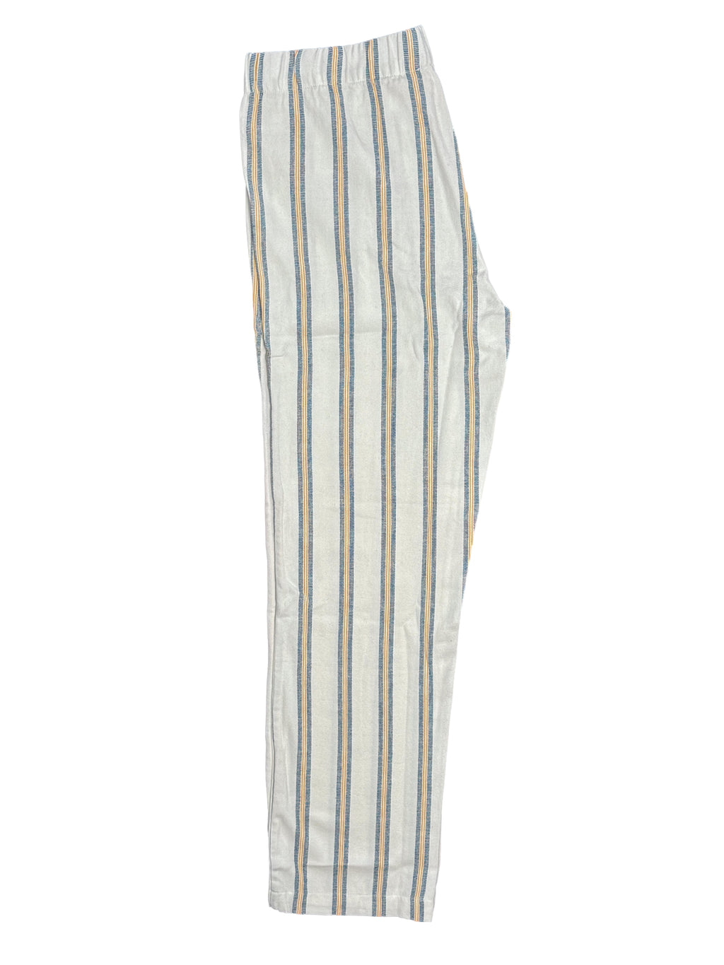 Pajama Suit - White with Blue/Gold Stripe