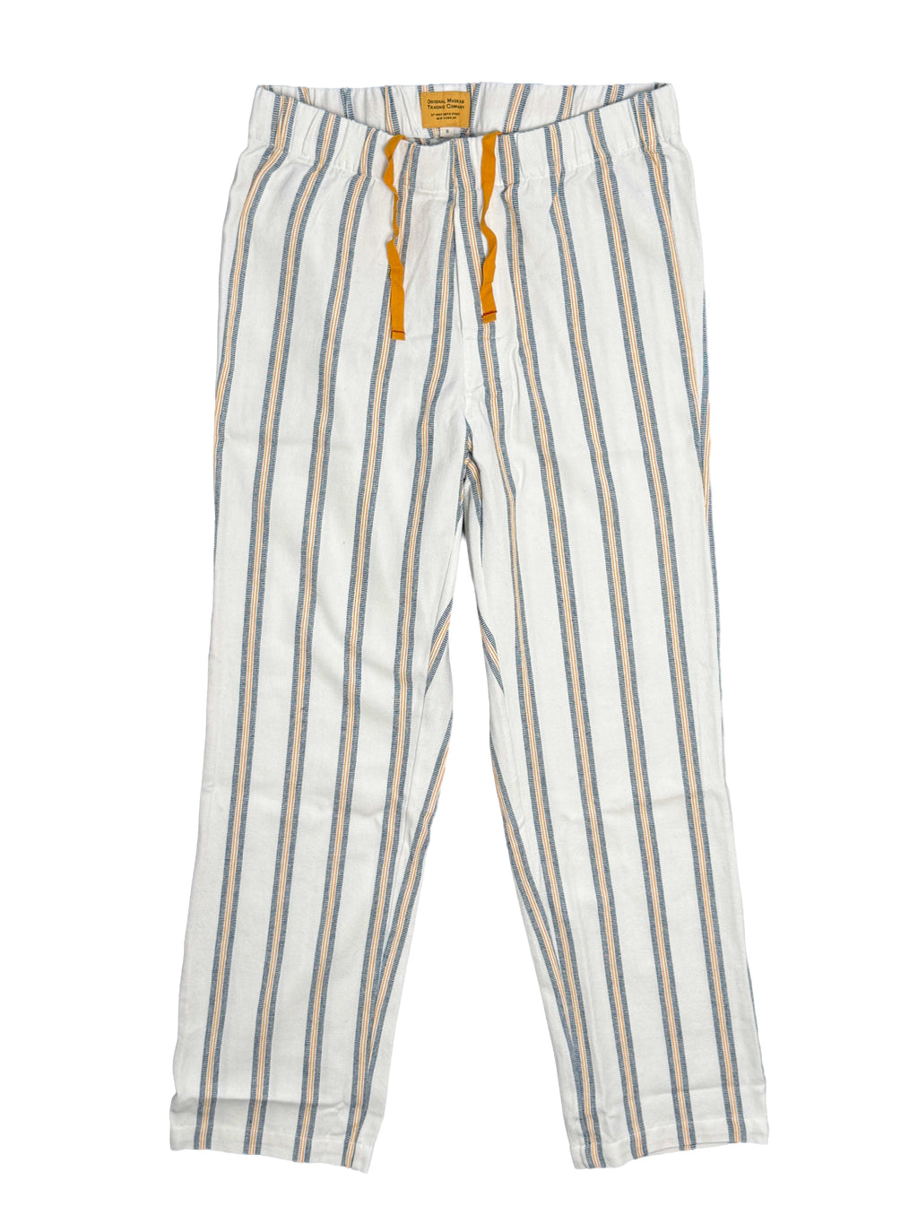 Pajama Suit - White with Blue/Gold Stripe