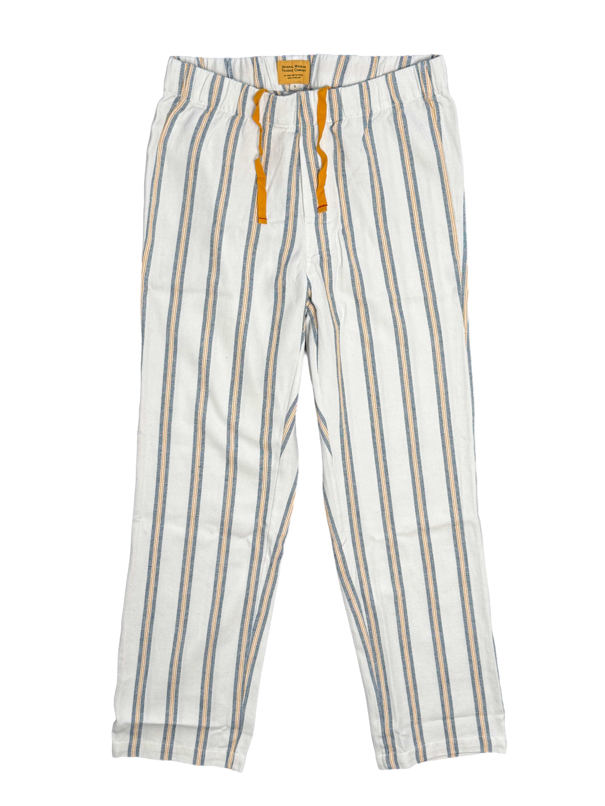 Pajama Suit - White with Blue/Gold Stripe