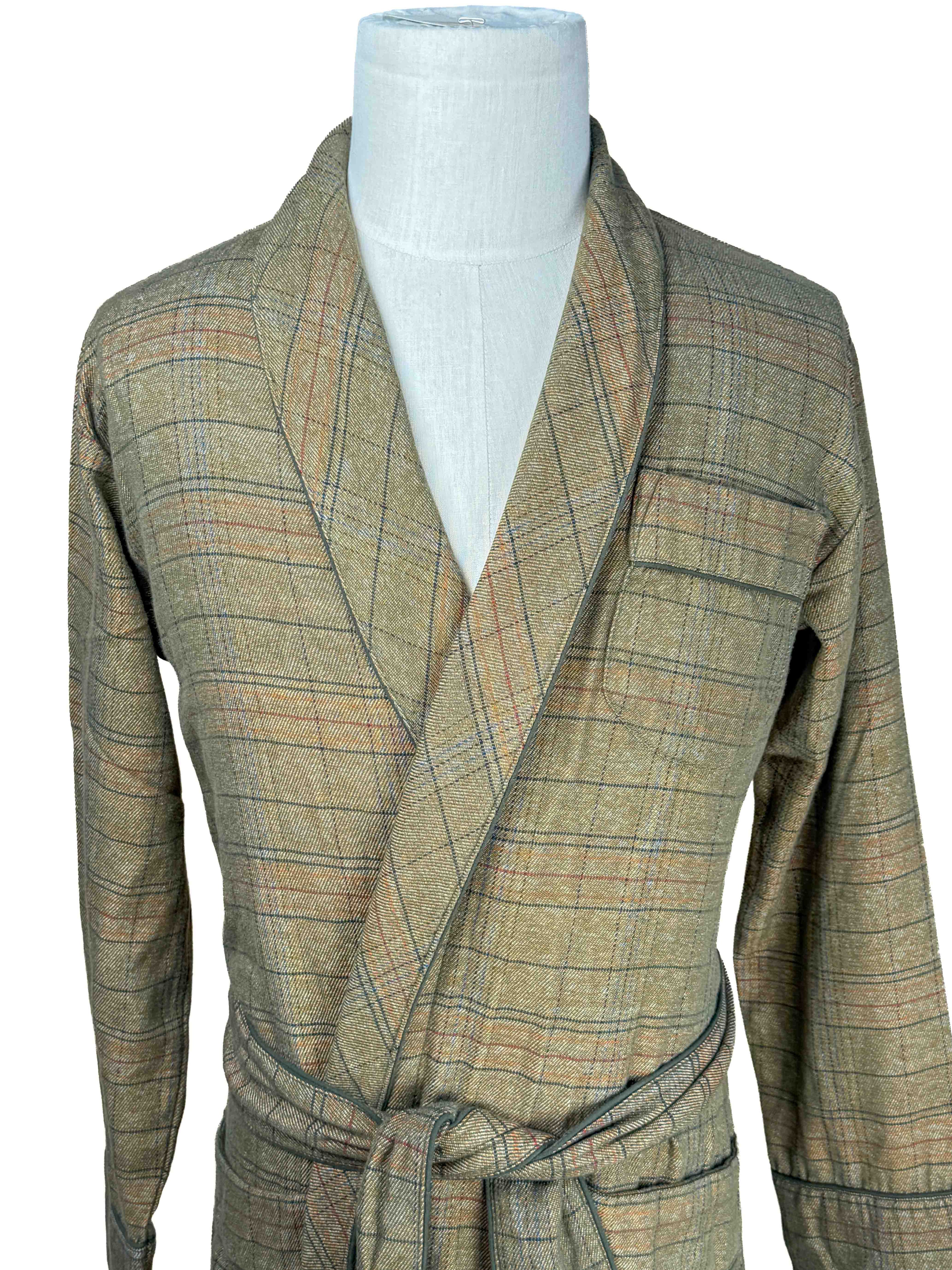 Belted Robe - Brown Two-Ply Check