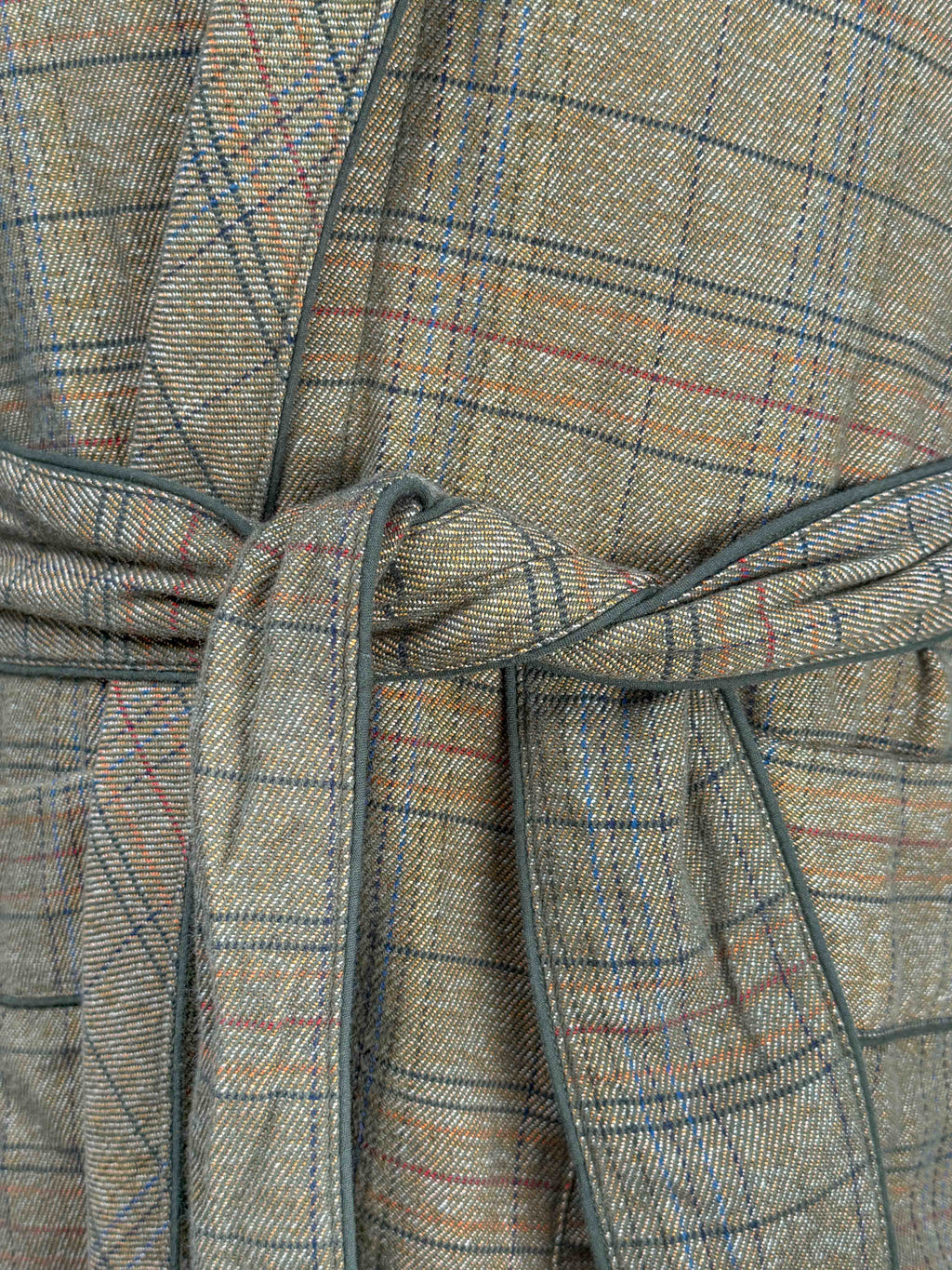 Belted Robe - Brown Two-Ply Check