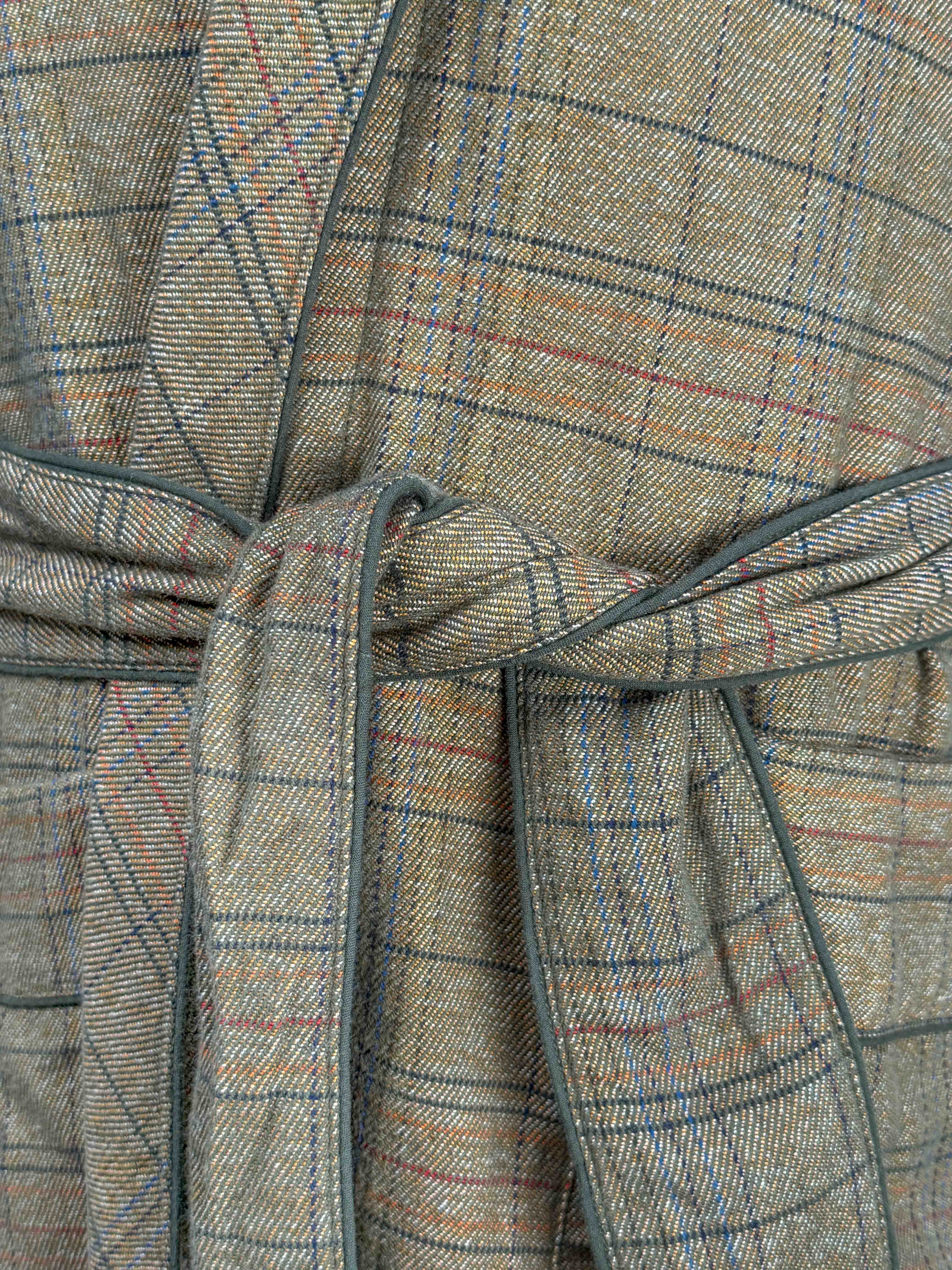 Belted Robe - Brown Two-Ply Check